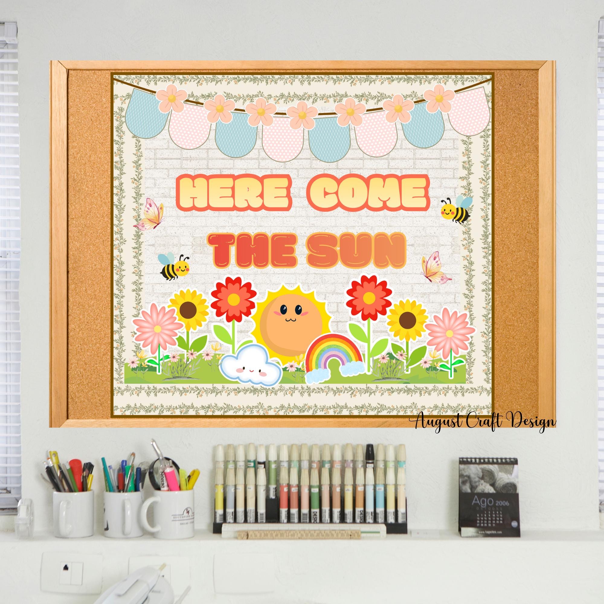 Summer Bulletin Board Kit Printable Classroom Decor Here Comes the Sun ...