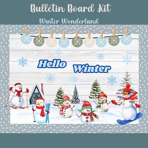Winter Classroom Bulletin Board Kit/ Printable Snow Theme Decoration ...