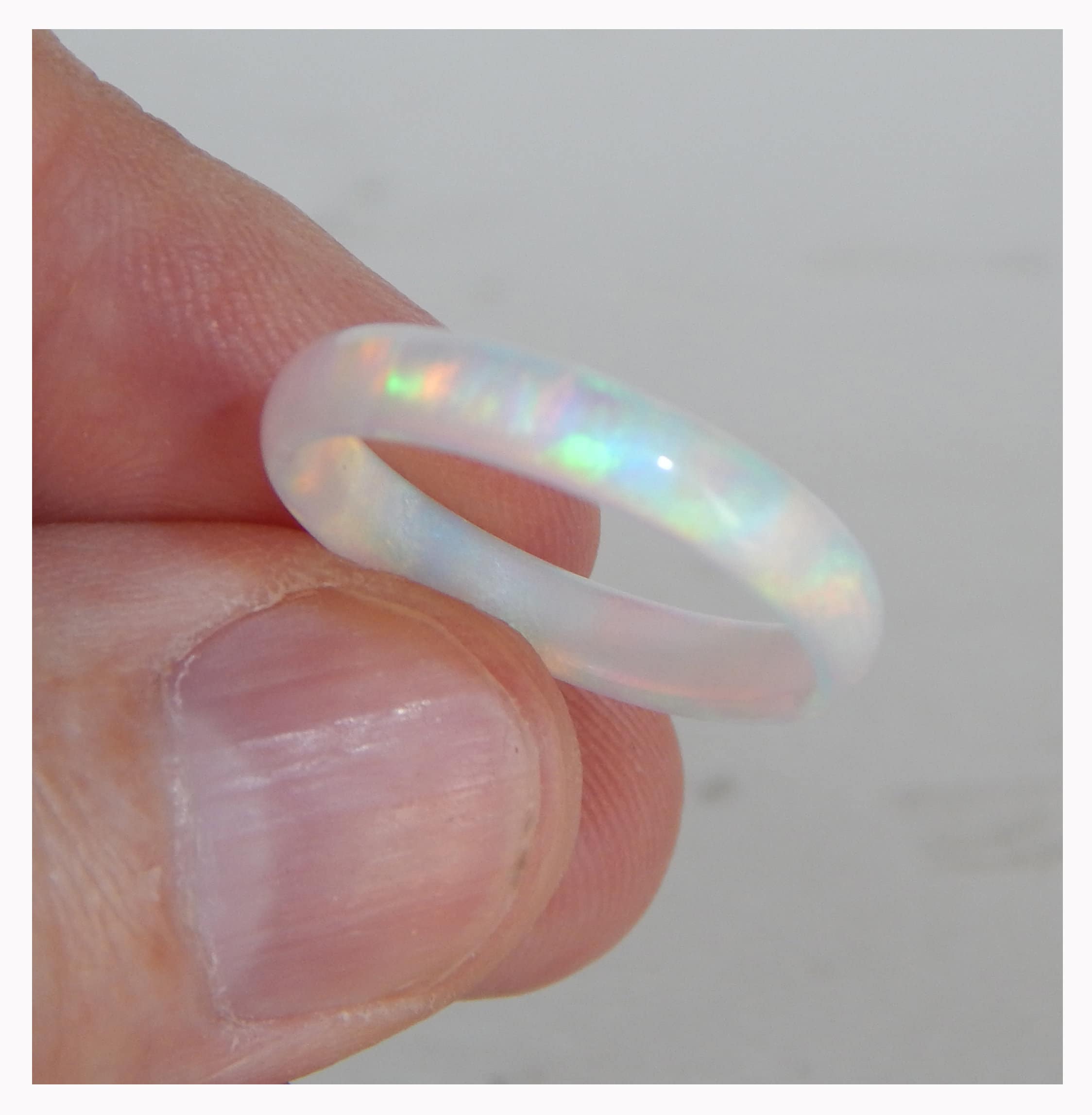 Solid opal band sale ring