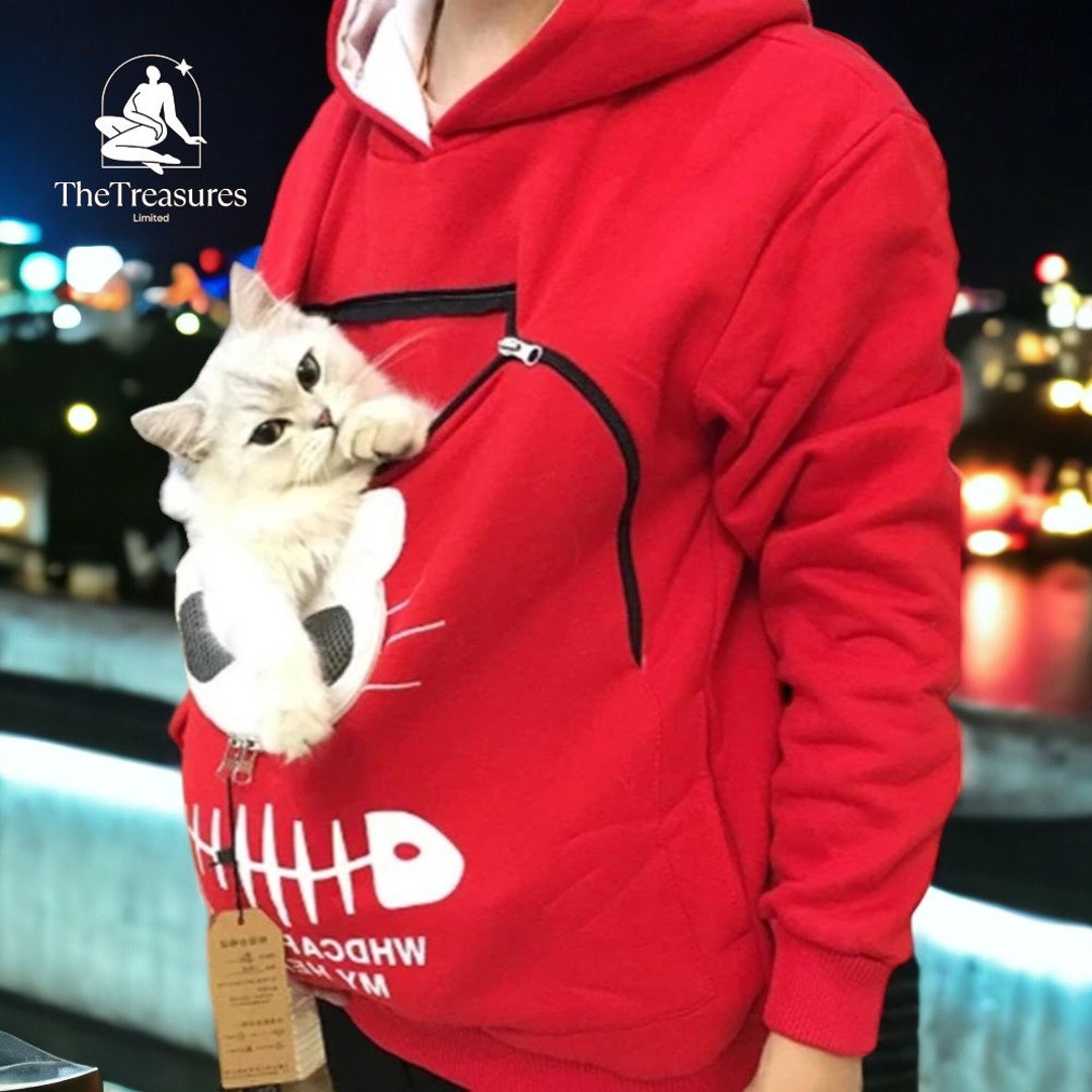 Cat Lover Hoodie Kangaroo Dog Pet Paw Cat Sweatshirt Cuddle Etsy