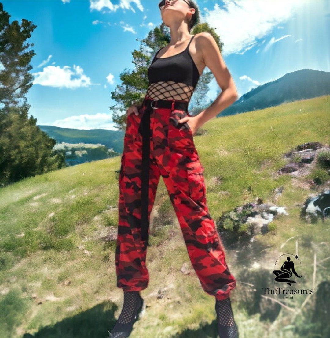 Women Camo Pant Print Camouflage Trousers Women Workwear Casual Pants