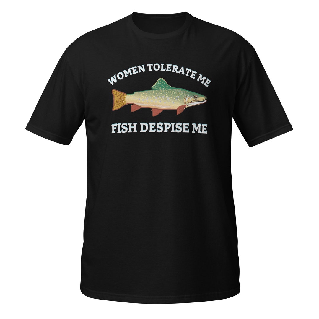 Tywonmy Fishing Cap – 'Fish Despise Me, Women Tolerate Me' Vintage Washed Denim Baseball Hat, Adjustable, Black
