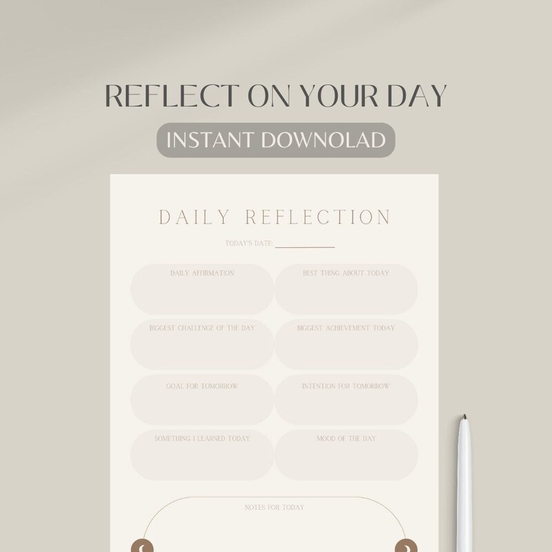 Daily Reflection Template Etsy