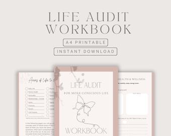 Life Audit Workbook Printable, 2024 Goal Setting Workbook, Self-Reflection Planner, Life Planner, Instant Download PDF, Fillable PDF
