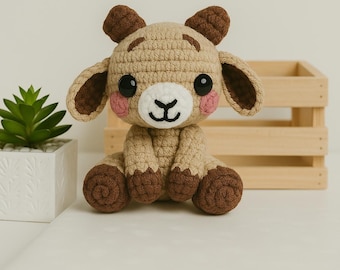 Goat Crochet Pattern PDF | Cute Amigurumi Farm Animal | Amigurumi Crochet Tutorial Ebook | Beginners Crochet Pattern