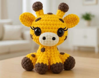 Baby Amigurumi Giraffe Pattern | DIY Giraffe Kids toy Tutorial | Giraffe Plush Pattern PDF | Crochet Giraffe pattern |  Low Sew Pattern