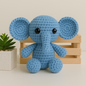 Baby Elephant Crochet Pattern | Amigurumi Elephant Pattern | Safari Animal Crochet Plushie | DIY Crochet Toy | Handmade Gift | Digital