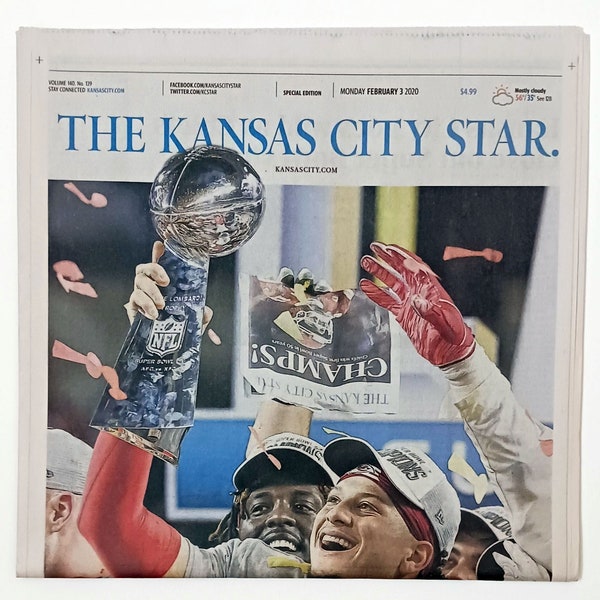 Chiefs de Kansas City - Titre du Super Bowl 2020 - La star de Kansas City - "LE ROI !" - Pochette scellée et authentifiée Sports