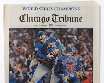 Chicago Cubs - 2016 World Series Title - The Chicago Tribune - "At Last!" - Sealed and Front Cover Sports Authenticated