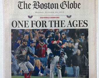 Boston Red Sox - 2018 World Series Title - The Boston Globe - "One For The Ages" - Sealed and Front Cover Sports Authenticated