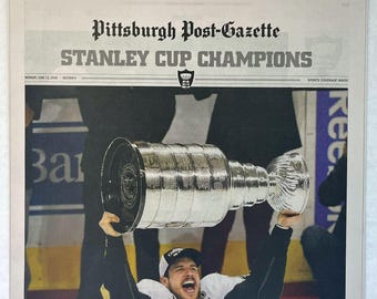 Pittsburgh Penguins - 2016 NHL Stanley Cup Title - Pittsburgh Post Gazette - Sealed and Front Cover Sports Authenticated