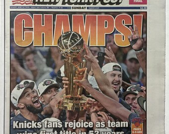 New York Knicks - 2026 NBA Title - New York Post - "CHAMPS!" - Sealed and Front Cover Sports Authenticated