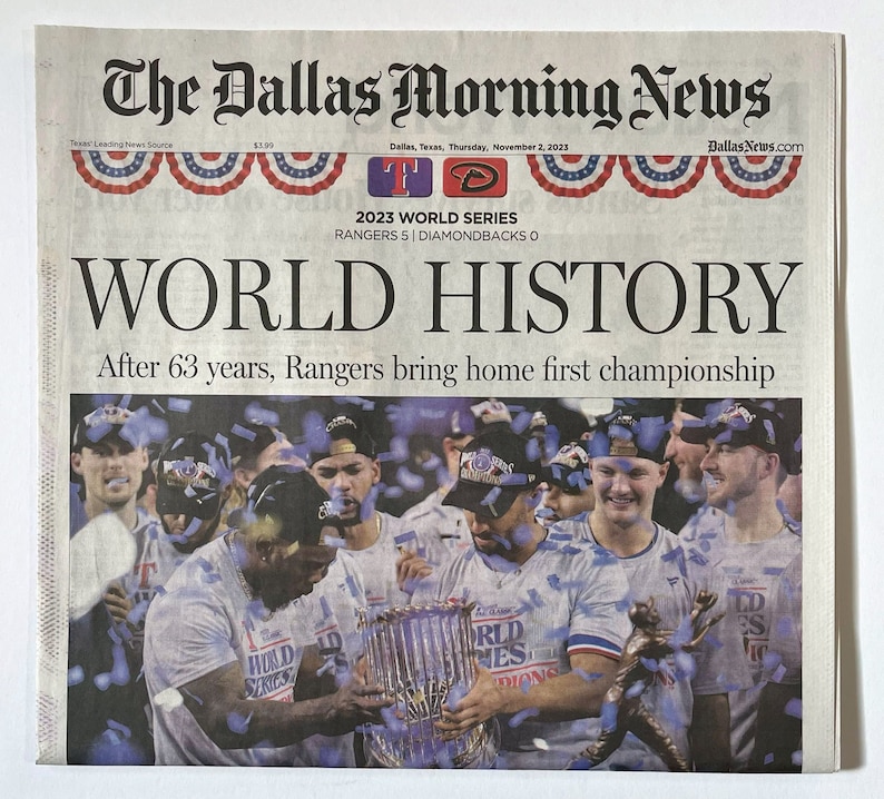 Texas Rangers - 2023 World Series Title - the Dallas Morning News ...