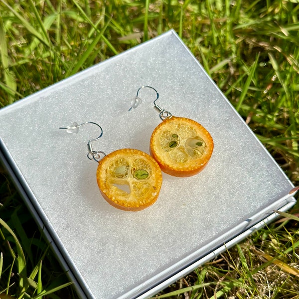 Real Kumquat Earrings! (Freeze-Dried)