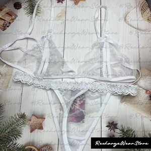 String de soutien-gorge prénom personnalisé, String de soutien-gorge personnalisé en dentelle, Cadeau parfait pour couple, Cadeau d'anniversaire, Cadeau de demoiselle d'honneur, Ensemble de lingerie personnalisé White