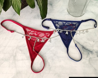 Catena in vita per il corpo personalizzata, catena per perizoma personalizzata, perizoma, catena in vita personalizzata, catena per bikini, mutandine personalizzate, regalo per fidanzata, regalo per lei