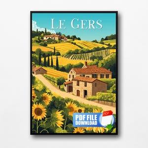 Poster &quot;Le Gers&quot; - Digital file 10x15cm, 30x40cm and 50x70cm