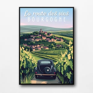 Affiche "La route des vins - Bourgogne"