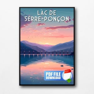 Plakat „Lac de Serre-Ponçon” – plik cyfrowy 10x15cm, 30x40cm i 50x70cm