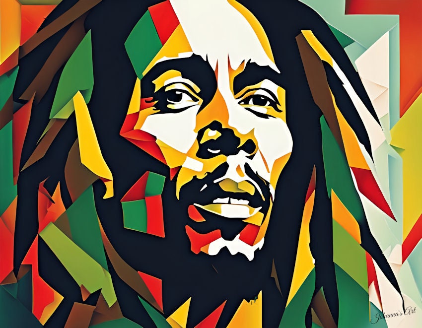 PEINTURE par NUMÉRO Kit Adulte, Bob Marley Abstrait Multicolore