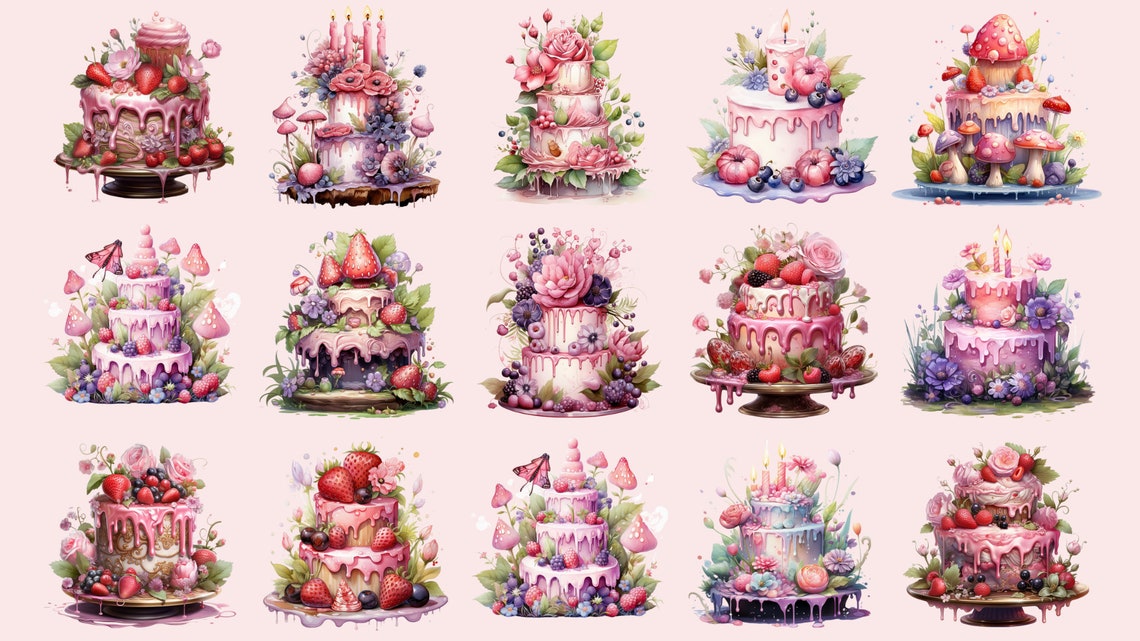 Fancy Cake Clipart, 103 Transparent PNG Files, 300 Dpi, Cakes Clipart ...