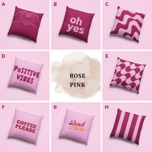 Deko Kissen Bezug personalisiert Farbkombination sofakissen individuell gestalten mix and match mid century modern Wohndeko Geschenk Rose Pink