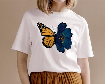 Butterfly With Flower PNG and SVG, Floral Svg, butterfly flower svg, butterfly print, butterfly art, Monarch butterfly, butterfly silhouette