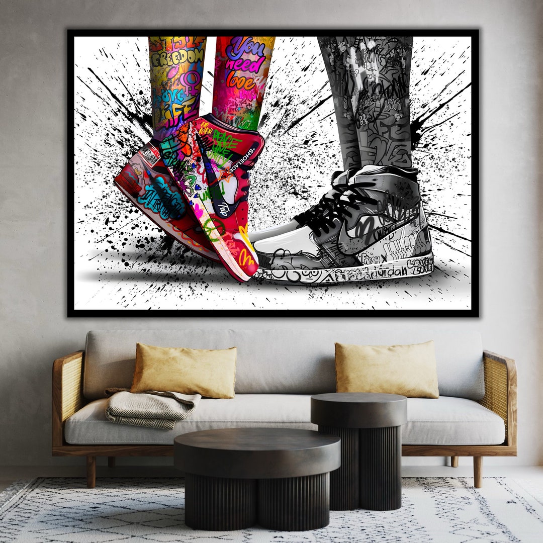 Love in Jordan Shoes Canvas Print, Ready to Hang, Air Jordans Wall Art