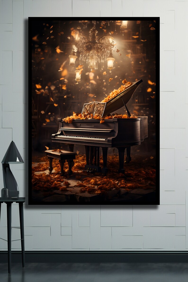 Abstract Piano Canvas Wall Art, Music Artwork, Pianist Gift, Ready to