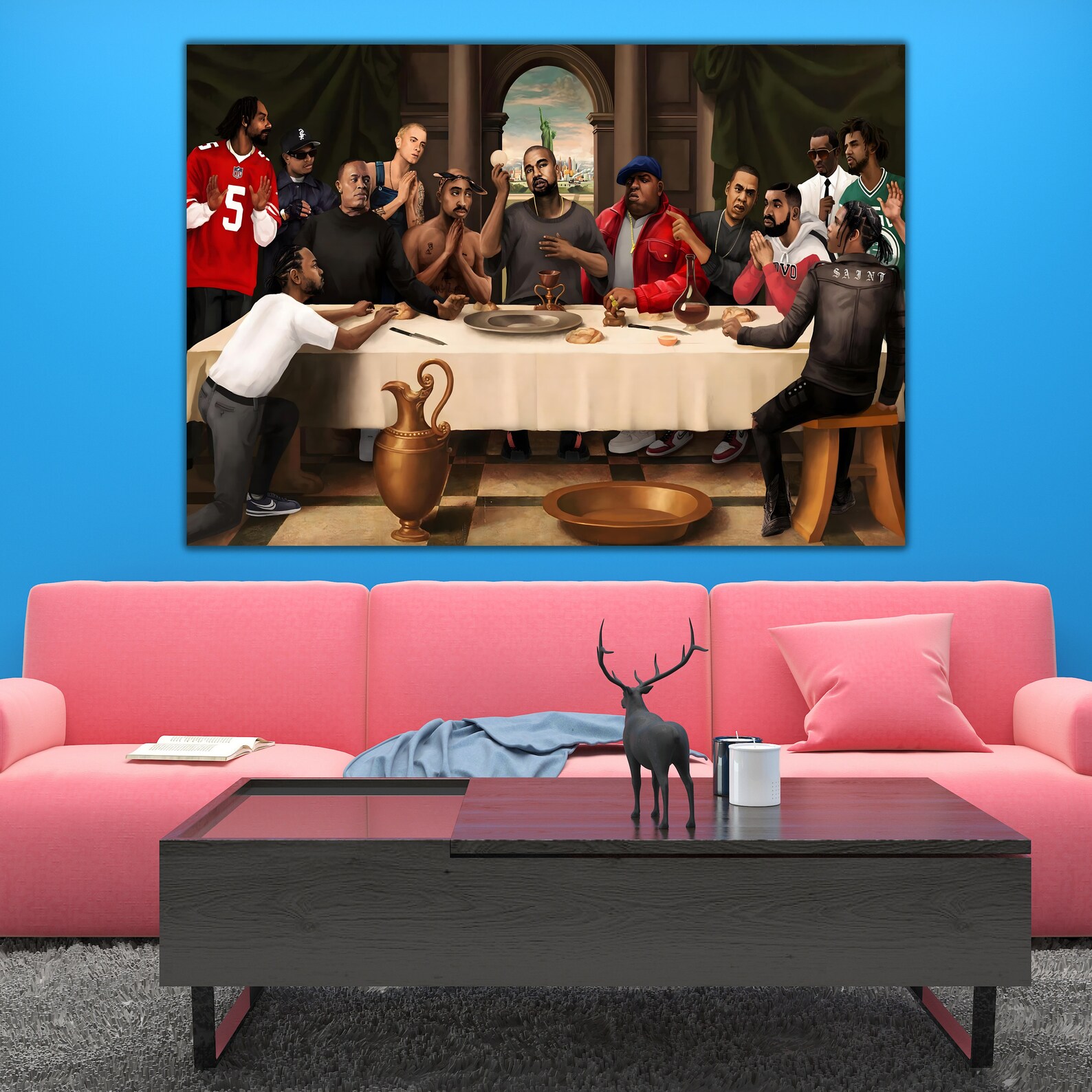 Last Supper Rappers With Names Last Supper Best Rappers Canvas Wall Art, Hip-hop Poster, Legend Print ...