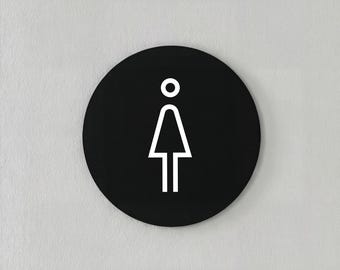Modern 3D Acrylic "Women" Restroom Sign - High Gloss Floating Door Plaque, Weather Resistant Office & Home Bathroom Decor