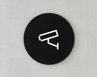 Black and White Acrylic Video Surveillance Sign for Home and Office Security