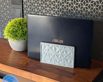 Vertical Laptop Stand, Sleek Desk Organizer, Minimalist MacBook Holder