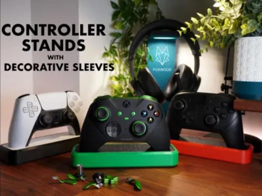 Controller Rack Unit Controller Stand Core With Swappable Deco Sleeves | Modular 3D Printed ...