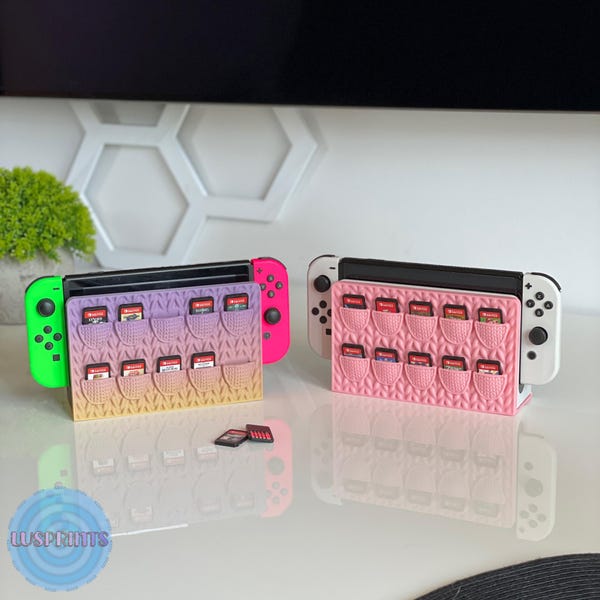 Crochet Nintendo Switch Faceplate | 10-Slot Game Cartridge Holder