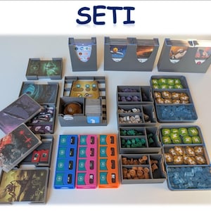 SETI - 3D Print Insert (Sorting Insert) - Board Game - Board Game (unofficial product) - Ready for Sleeves
