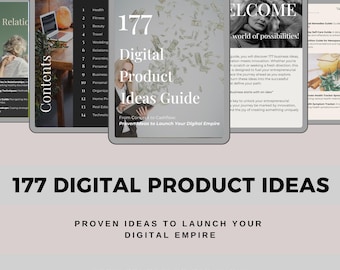 Ideas de productos digitales: 177 formas de iniciar su propio negocio en cualquier lugar, ingresos pasivos y guía para emprendedores