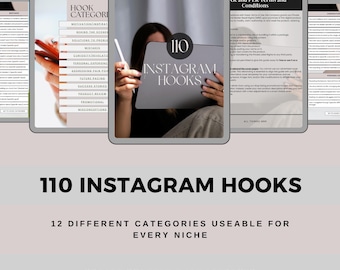 110 ganchos virales de Instagram para cada nicho con derechos MRR y PLR: aumenta la participación y los seguidores rápidamente