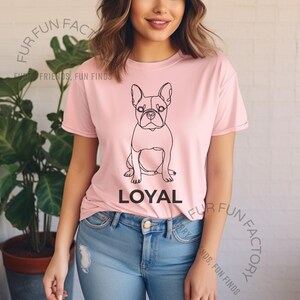 Unique Loyal Bulldog High Quality Cotton T-Shirt, Minimalist Design Graphic Tee, Gift for Animal Lover, Dog lover Gift, Unisex T-Shirt