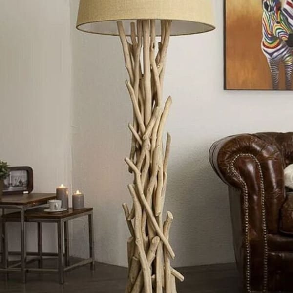 Handmade Driftwood Floor Lamp 155cm Tall