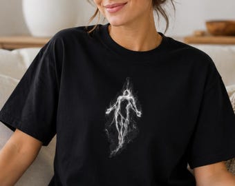 Smoke Ghost Shirt, Dark Spirit Graphic Tee, Gothic Paranormal T-Shirt, Minimal Horror Shirt, Spooky Supernatural Gift