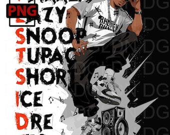 West Coast Hip Hop Legends Art: Urban Streetwear Poster (PNG Digital Download)
