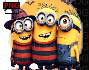 Halloween Minions PNG | Freddy Minions Costume | Spooky Download | Minions Art | Kids' Halloween Decor | Art Scrapbooking, Sublimation, DTF