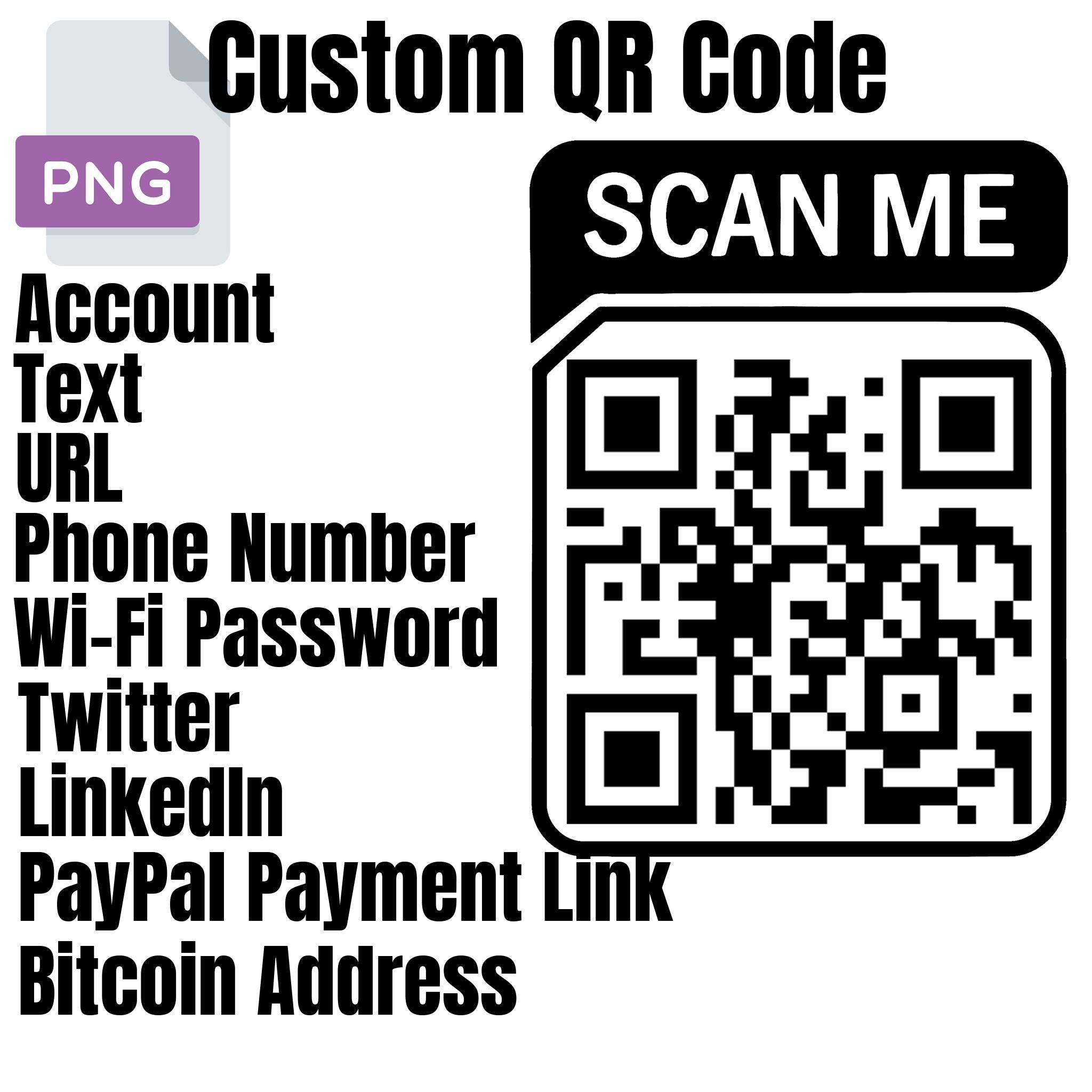 Custom QR Code Digital Download | Personalized Website or Social Media ...