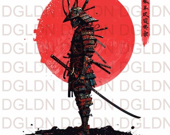 Samurai Krieger PNG: Bushido Japanische Kunst (Digitaler Download)