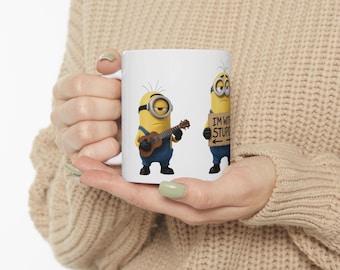 Funny Minion Characters I'm With Stupid Mug | Ceramic Coffee Cup