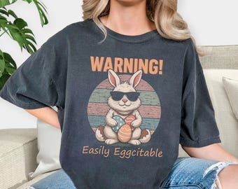 Lustiges Osterhasen Comfort Farben Shirt: Leicht Eggcitable Graphic Tee