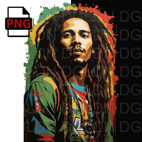 Bob Marley Digital Art: Reggae Music PNG (digital Download) - Etsy
