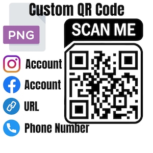 Custom QR Code Digital Download | Personalized Website or Social Media Links | Unlimited Scans | Instant Branding Solution in SVG & PNG