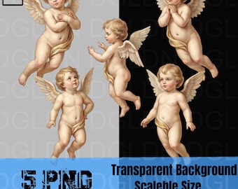 chérubin victorien vintage Clipart | Lot Coquette Ange | Graphiques Renaissance Putti | Esthétique Saint Valentin Cupidon | Sublimation transparente